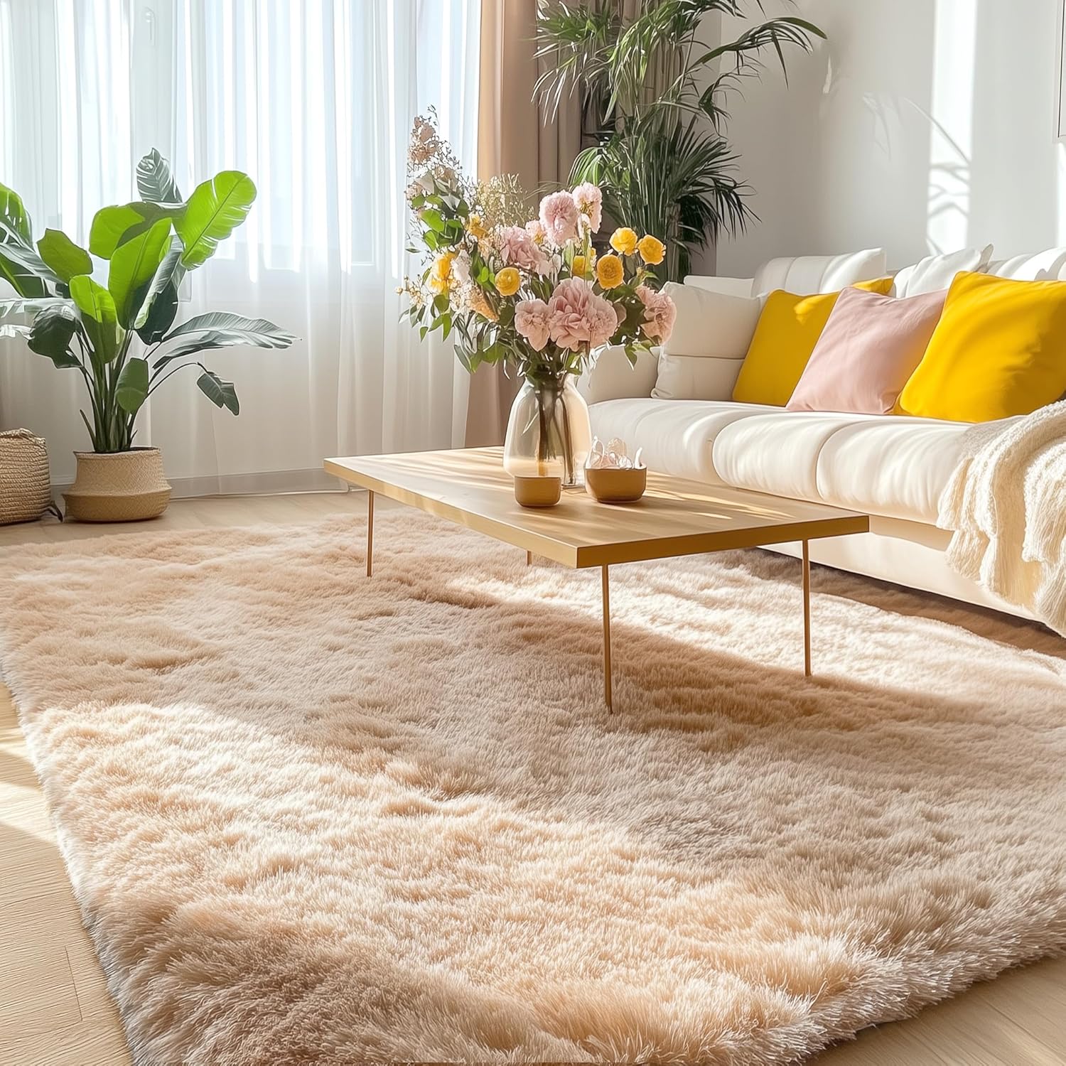 OLANLY Area Rugs for Living Room and Bedroom, Soft Shaggy Rug