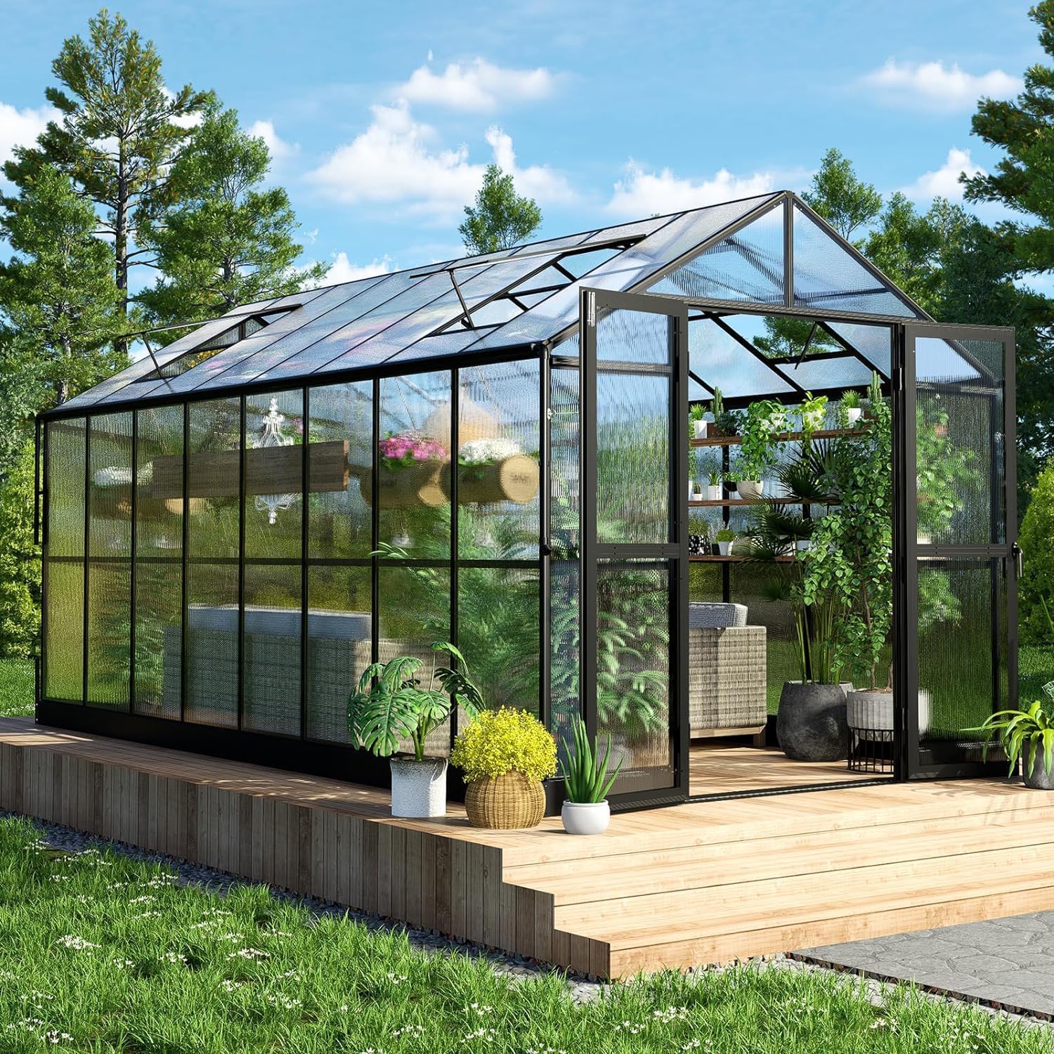 Spacious & Insulated Polycarbonate Greenhouse by HOWE