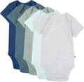 5-Pack Short Sleeve Bodysuits for Baby Boys - 100% Organic Cotton