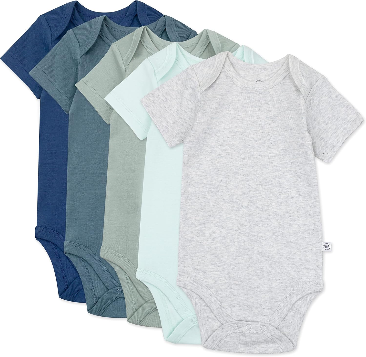 HonestBaby 5-pack Short Sleeve Bodysuits for Infant Boys