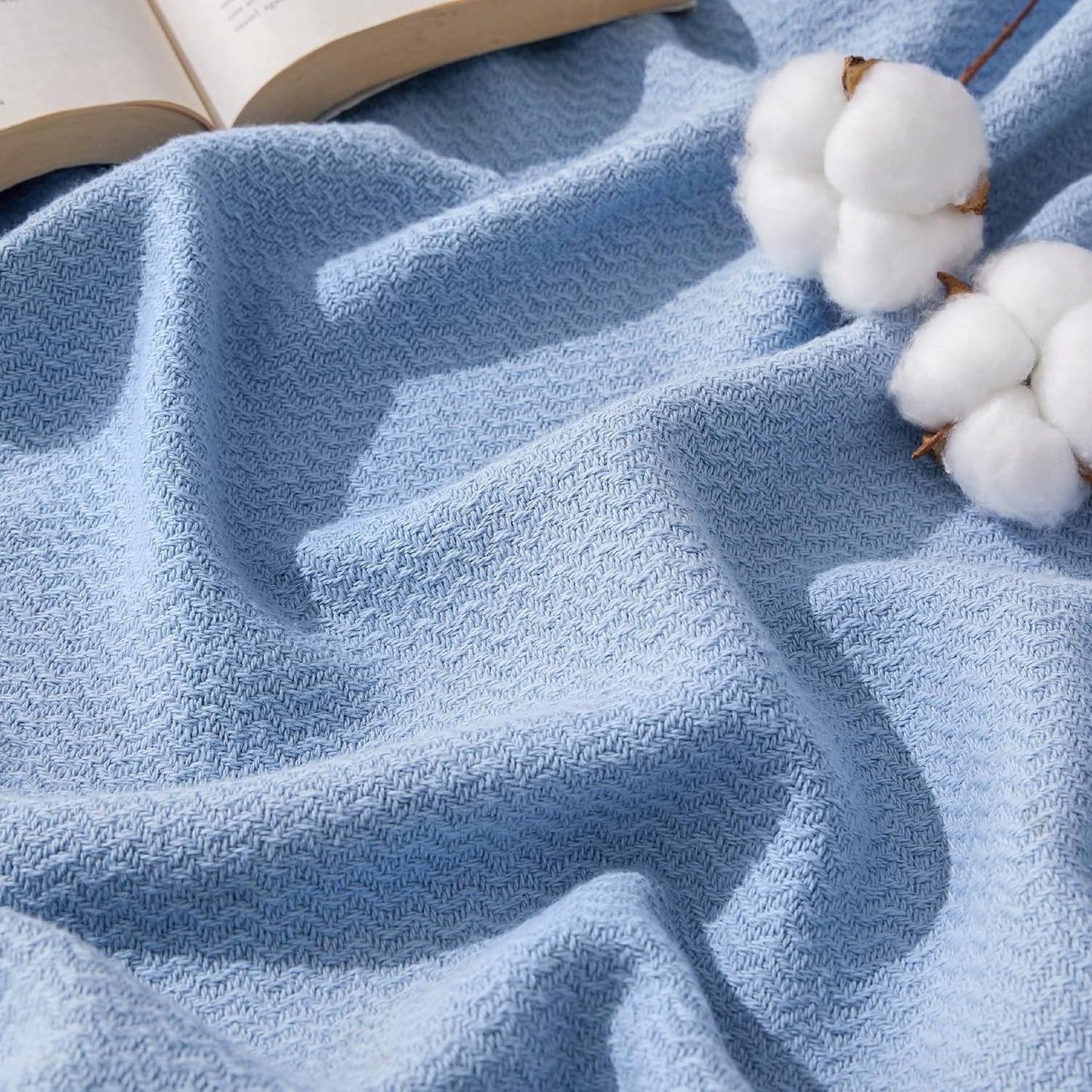 Bedsure GentleSoft Cotton Large Throw Blanket for Couch 50x70