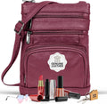 Krediz leather Crossbody Purses for Women - Soft Multi Pocket Travel