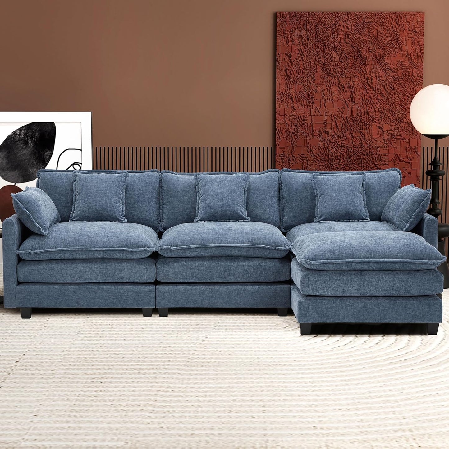 Ihanherry L Shaped Cloud Sofa 111.4 in Modern Modular Couch