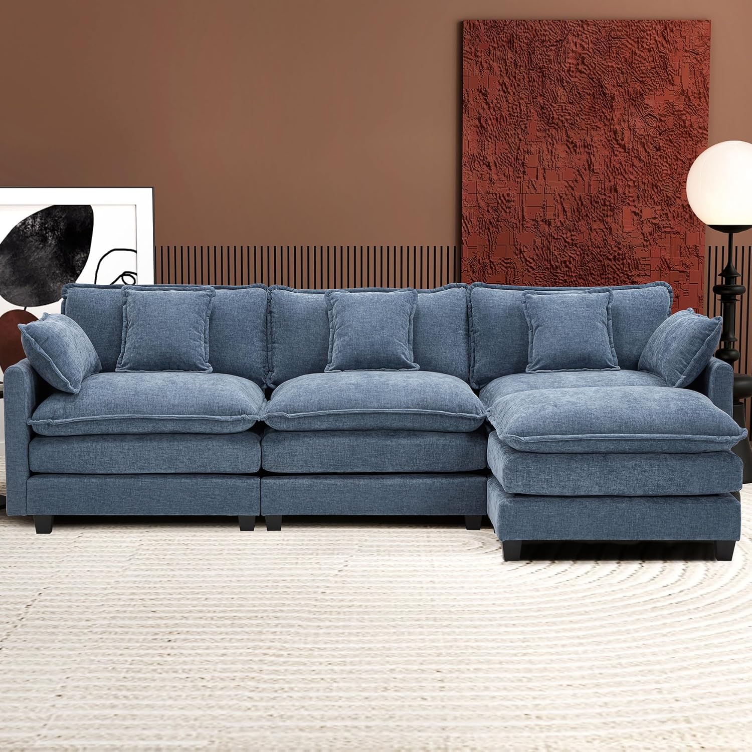 Ihanherry L Shaped Cloud Sofa 111.4 in Modern Modular Couch