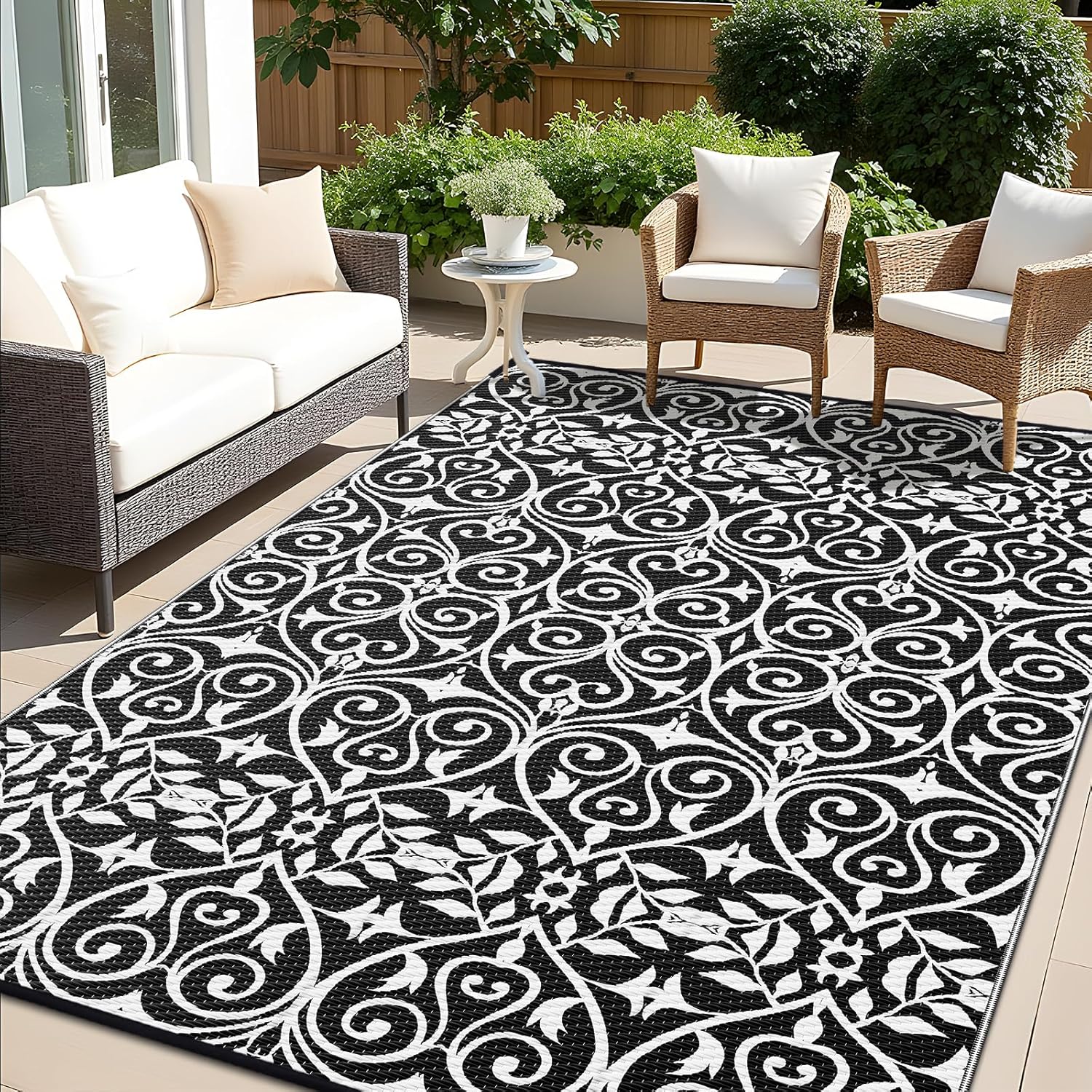 OLANLY Outdoor Rug Waterproof 8x10 ft for Patio & Camping