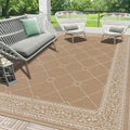 Outdoor Rug 9x12 Reversible Plastic Straw Patio Mat - Waterproof HEBE