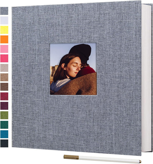 Potricher Self Adhesive Photo Album with Linen Cover for Memories