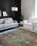 Skye Collection SKY-07 Terracotta/Sky 9 ft x 12 ft Area Rug - Timeless