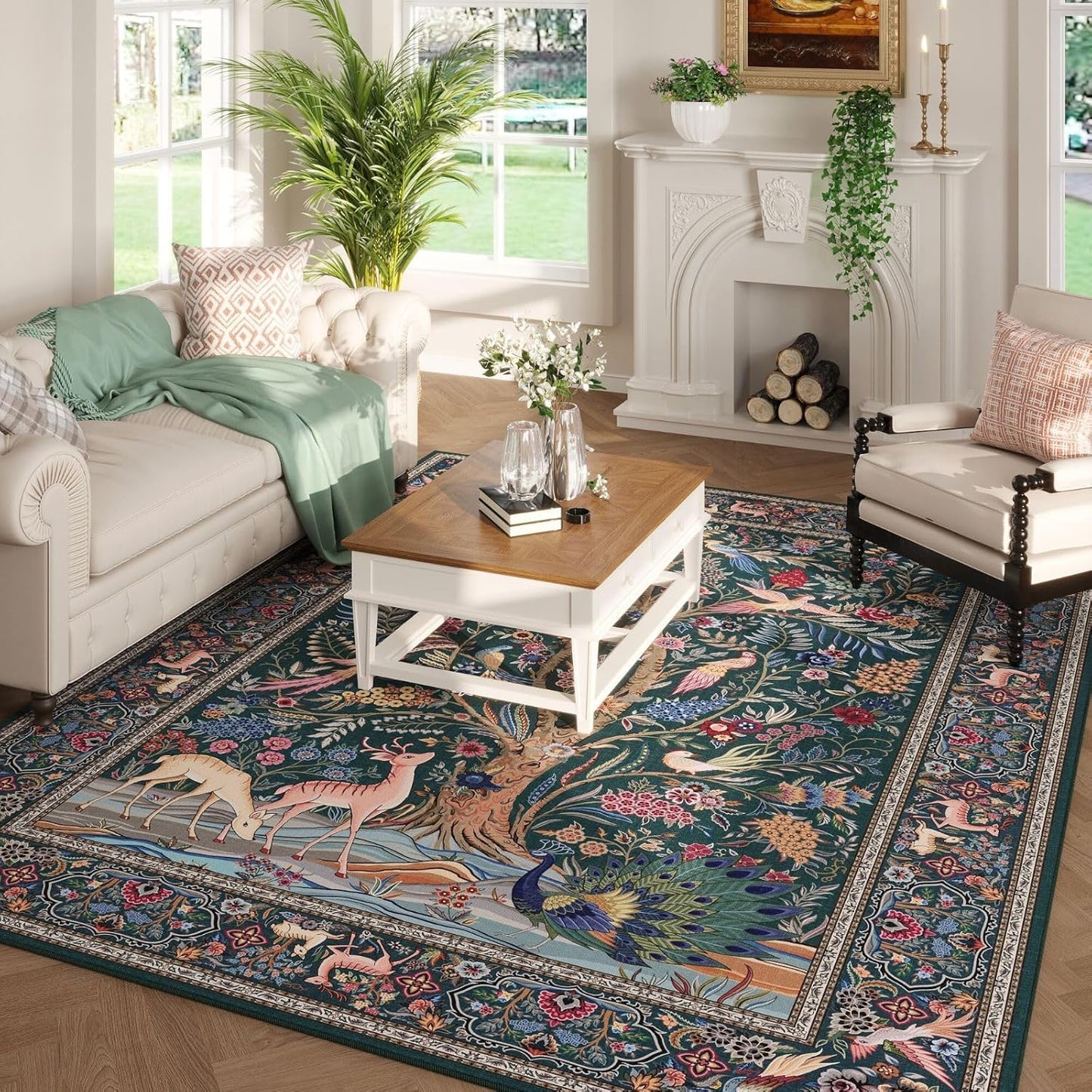 Vibrant Tree of Life Area Rug 5x7 for Living Room and Bedroom