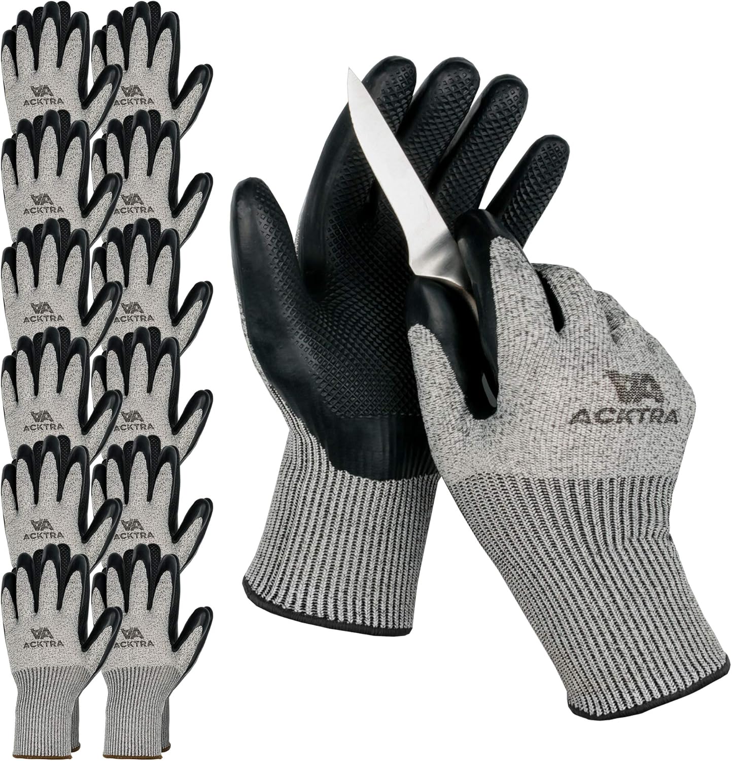 ACKTRA Level 5 Cut Resistant Safety Work Gloves for All Tasks