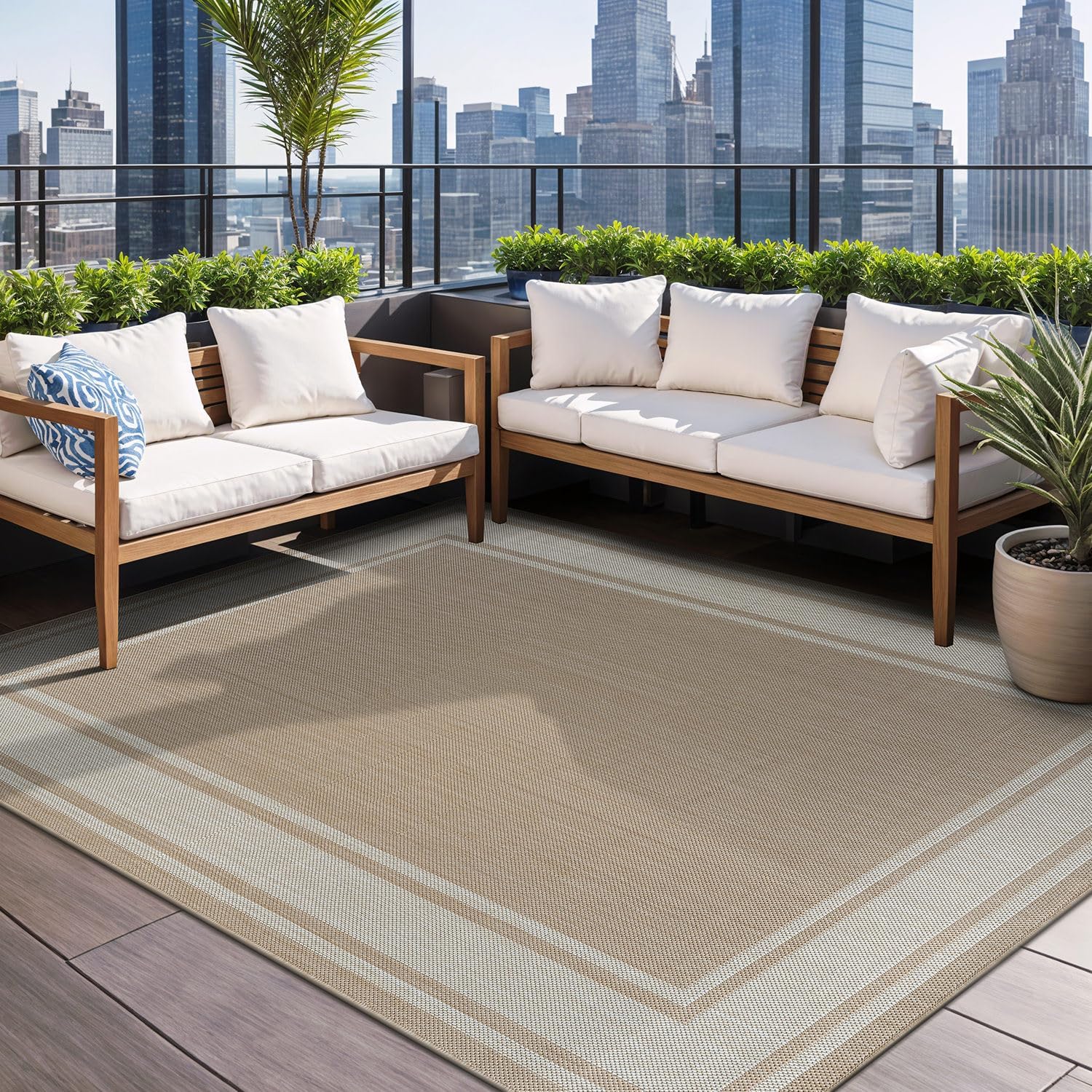 Beverly Rug Large Outdoor Rug 9x12 for Indoor and Outdoor Use