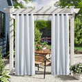Outdoor Patio Curtains 46x63 in Greyish White - Windproof Privacy