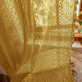 Golden Yellow Sheer Curtains 63 in Length - Bright Crochet Privacy