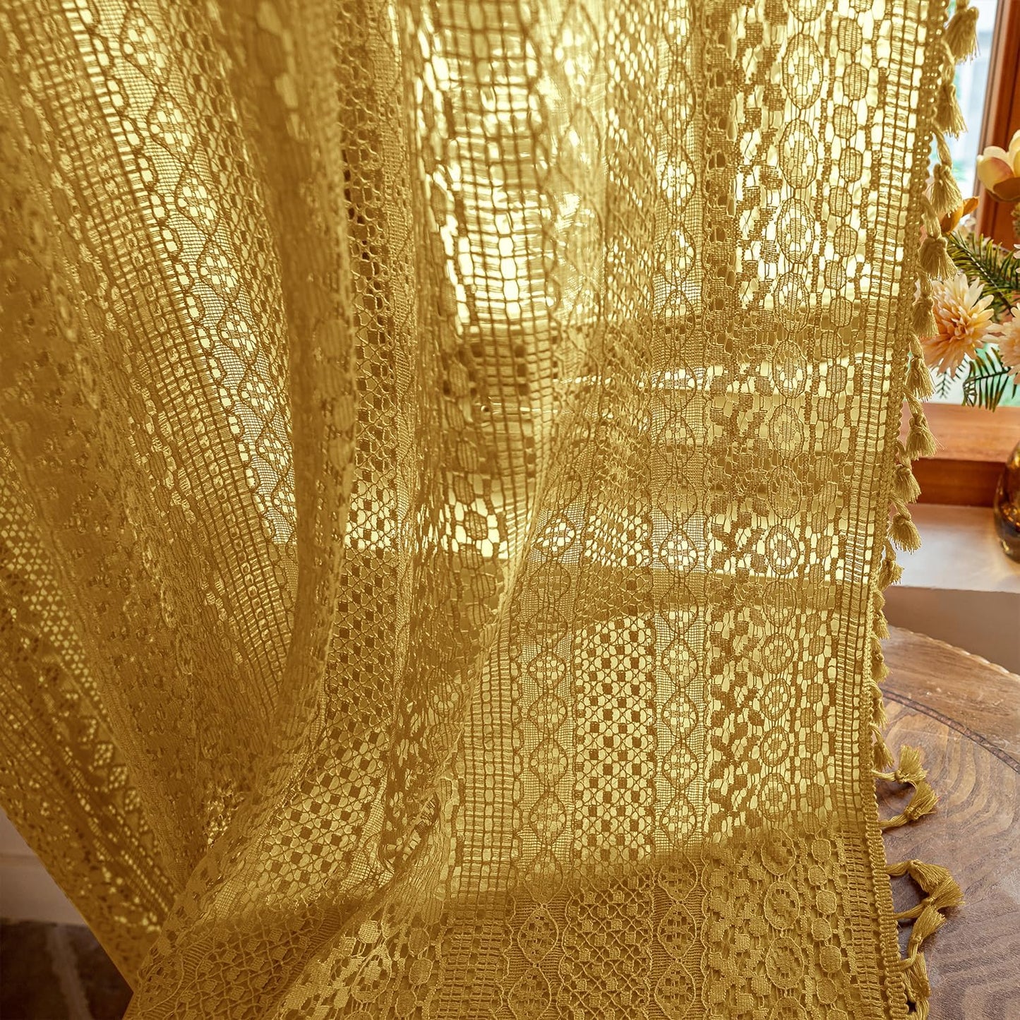 Golden Yellow Sheer Curtains for Bright and Cozy Home Decor