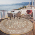 Pauwer Waterproof Outdoor Rug 6ft Reversible Floral Patio Rug