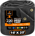 Xpose Safety Heavy Duty Mesh Tarp 16ft x 20ft - Durable Shade & Cover