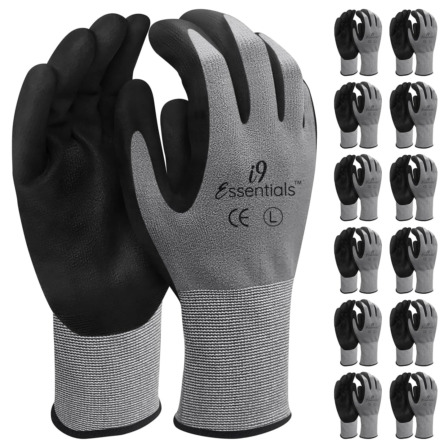 I9 Essentials Safety Work Gloves for Construction and Gardening