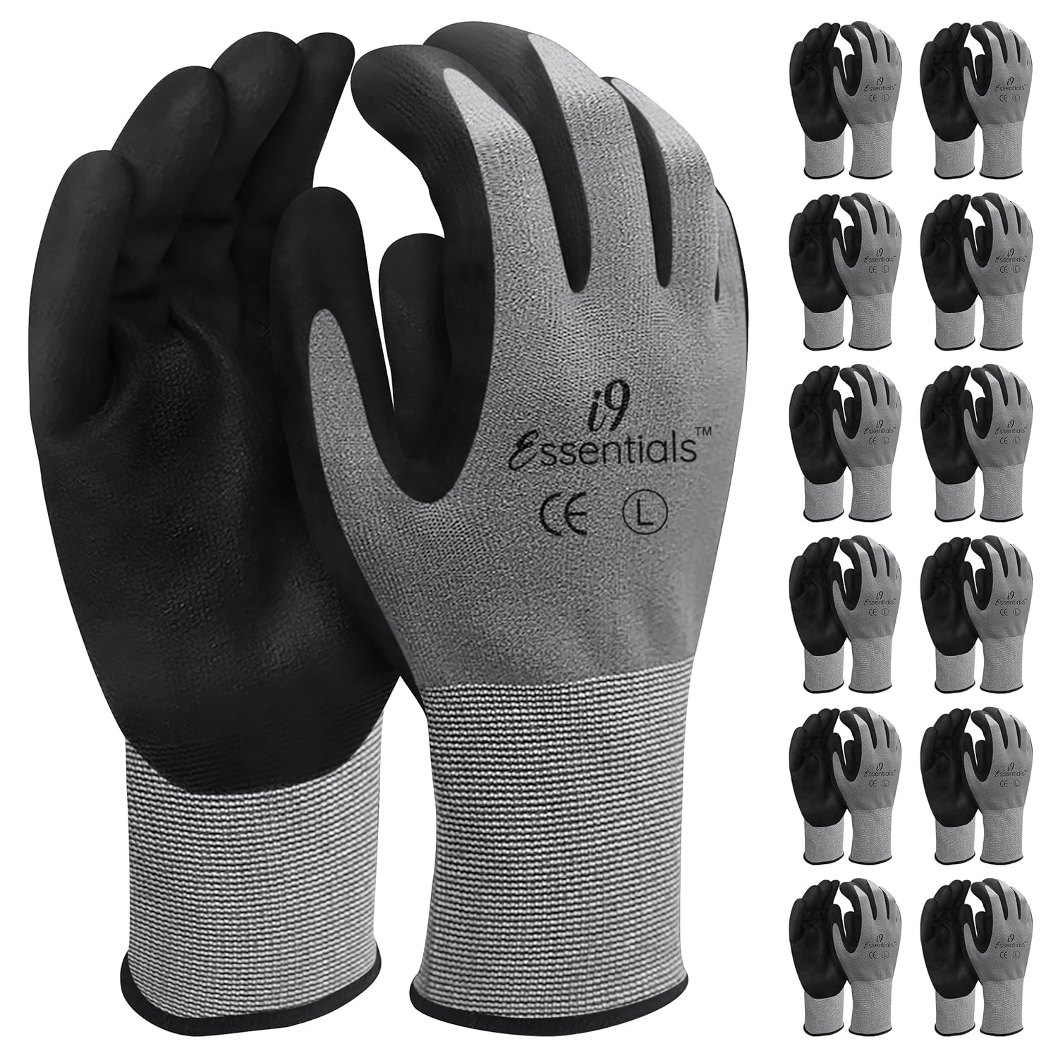 I9 Essentials Safety Work Gloves for Construction and Gardening