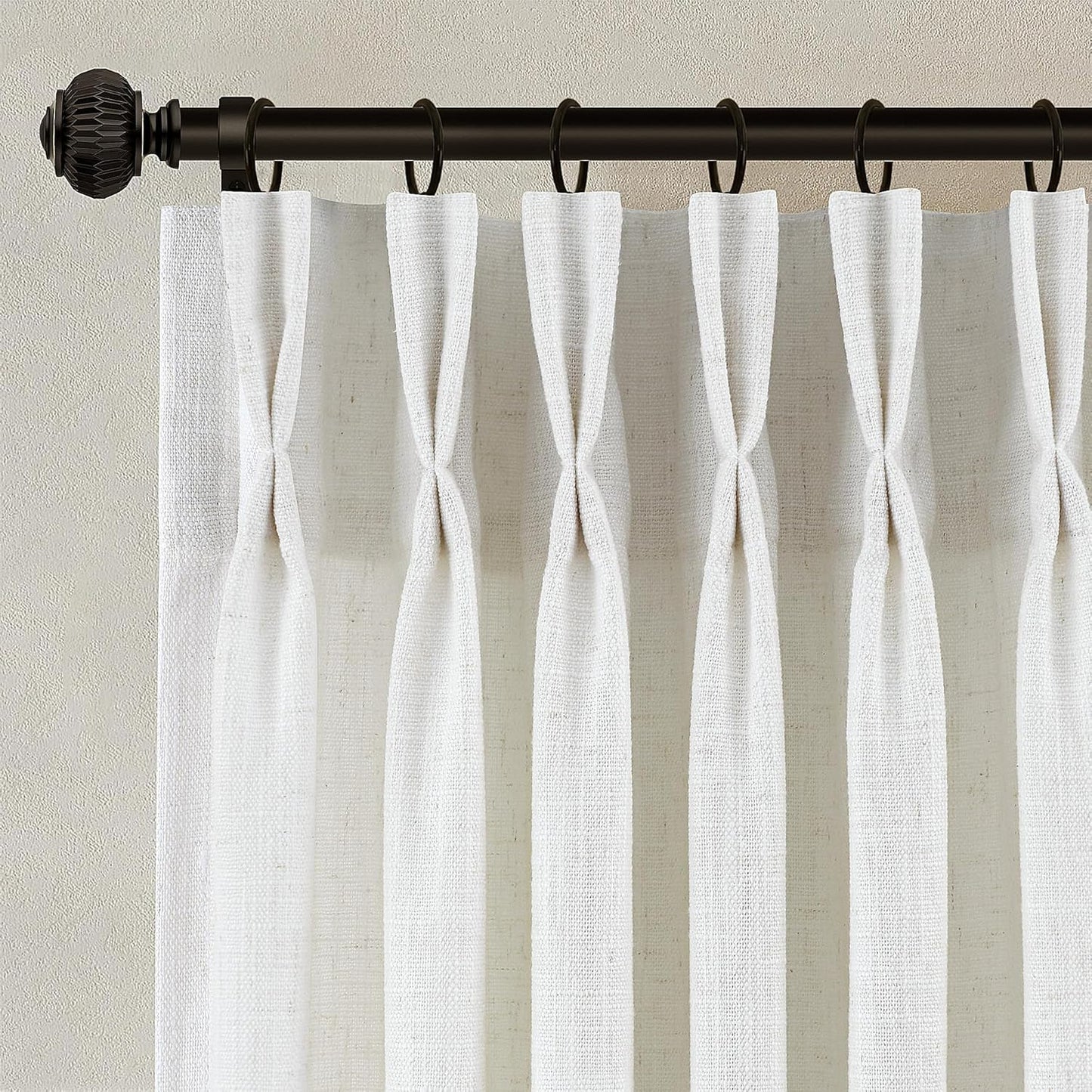 Pinch Pleated Linen Curtains 90 Inches Long for Elegant Spaces