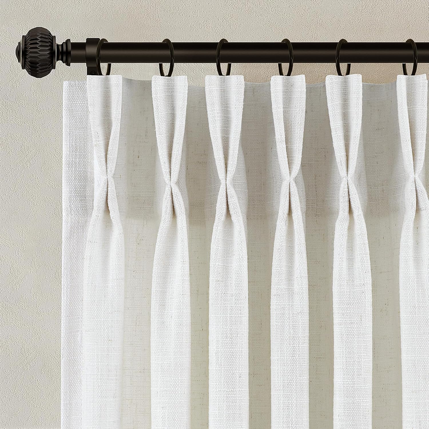 Pinch Pleated Linen Curtains 90 Inches Long for Elegant Spaces