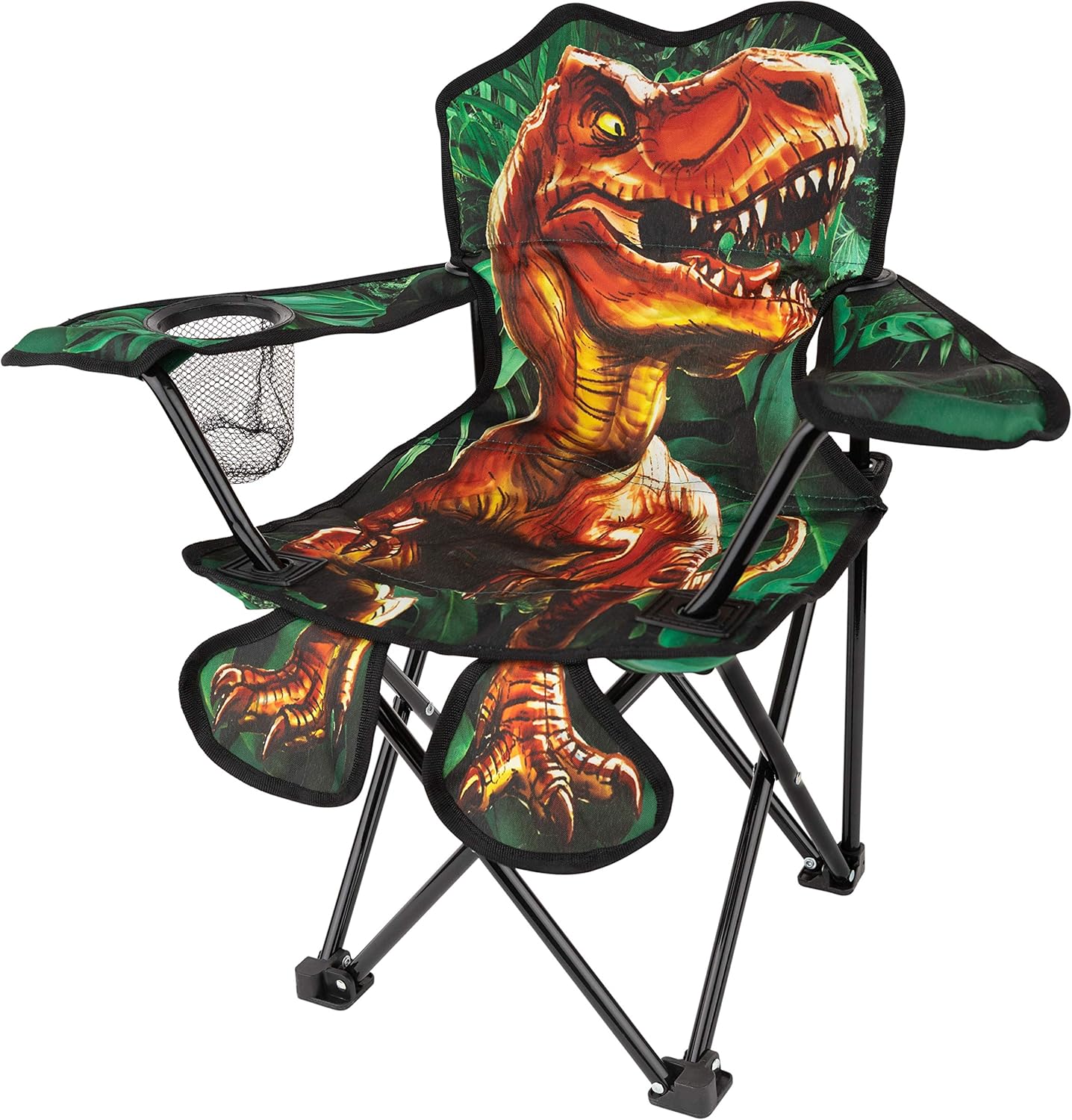 Dino Fun Camp Chair for Kids 5-10: Foldable, Sturdy Build & Carry Bag