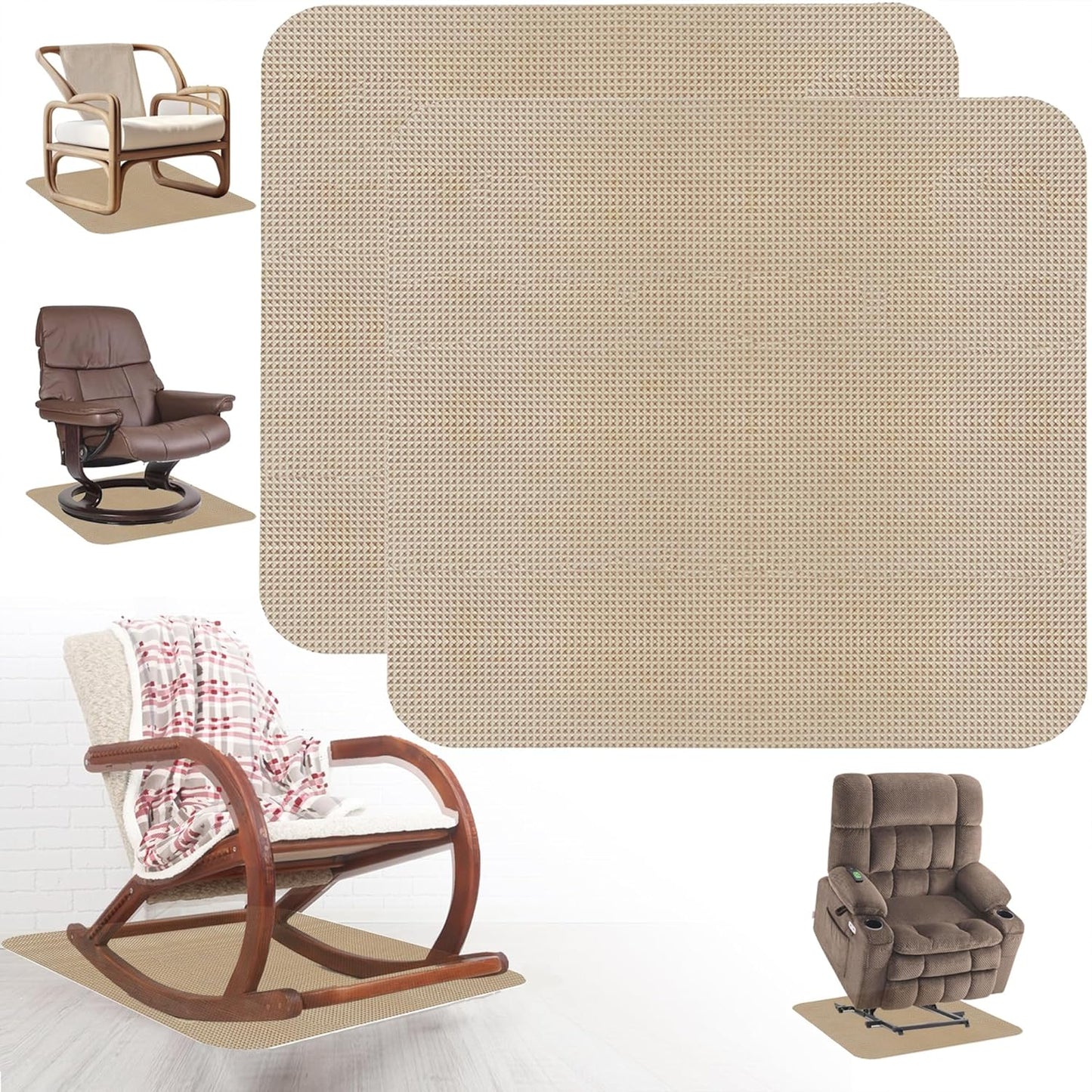 2Pcs Non Skid Recliner Pads for Hardwood Floors Protection