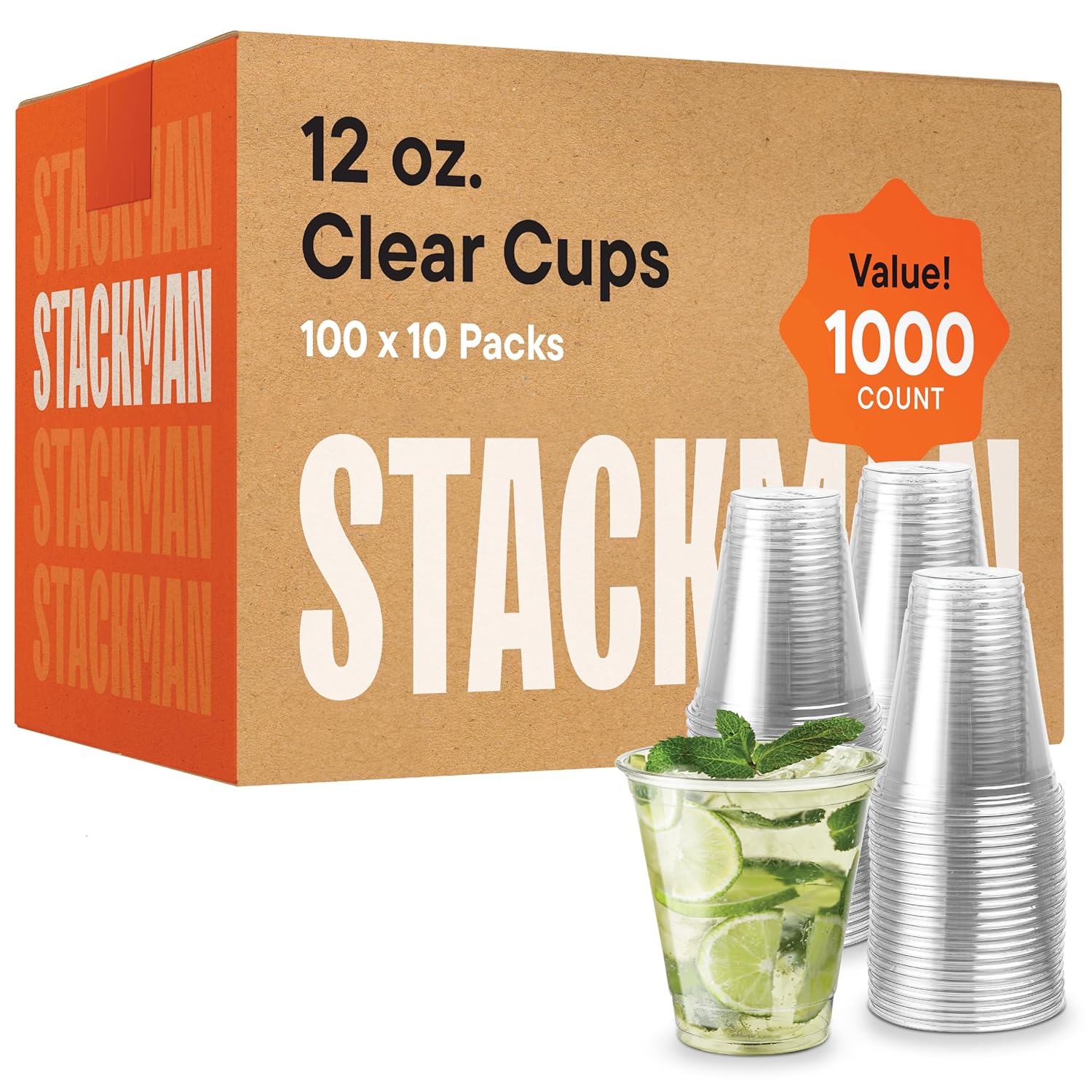 12 oz Clear Plastic Cups Bulk for Iced Coffee and Smoothies
