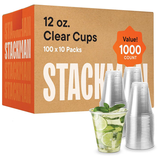 12 oz Clear Plastic Cups Bulk for Iced Coffee and Smoothies