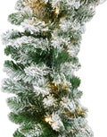 9ft Pre-Lit Christmas Garland Fully-Flocked - Cordless Lights