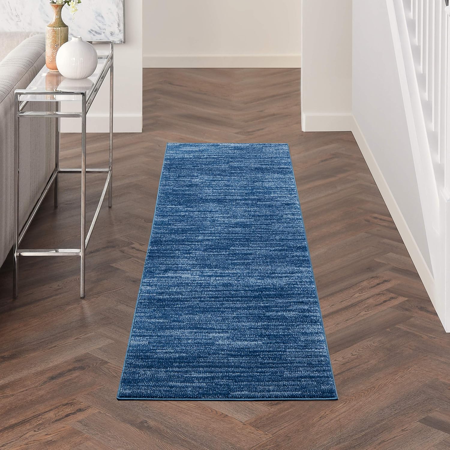 Nourison Essentials Indoor/Outdoor Navy Blue Area Rug 2ft 2in x 7ft6