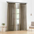 Brown Pinch Pleated Semi Sheer Curtains 40in x84in - Light Filtering