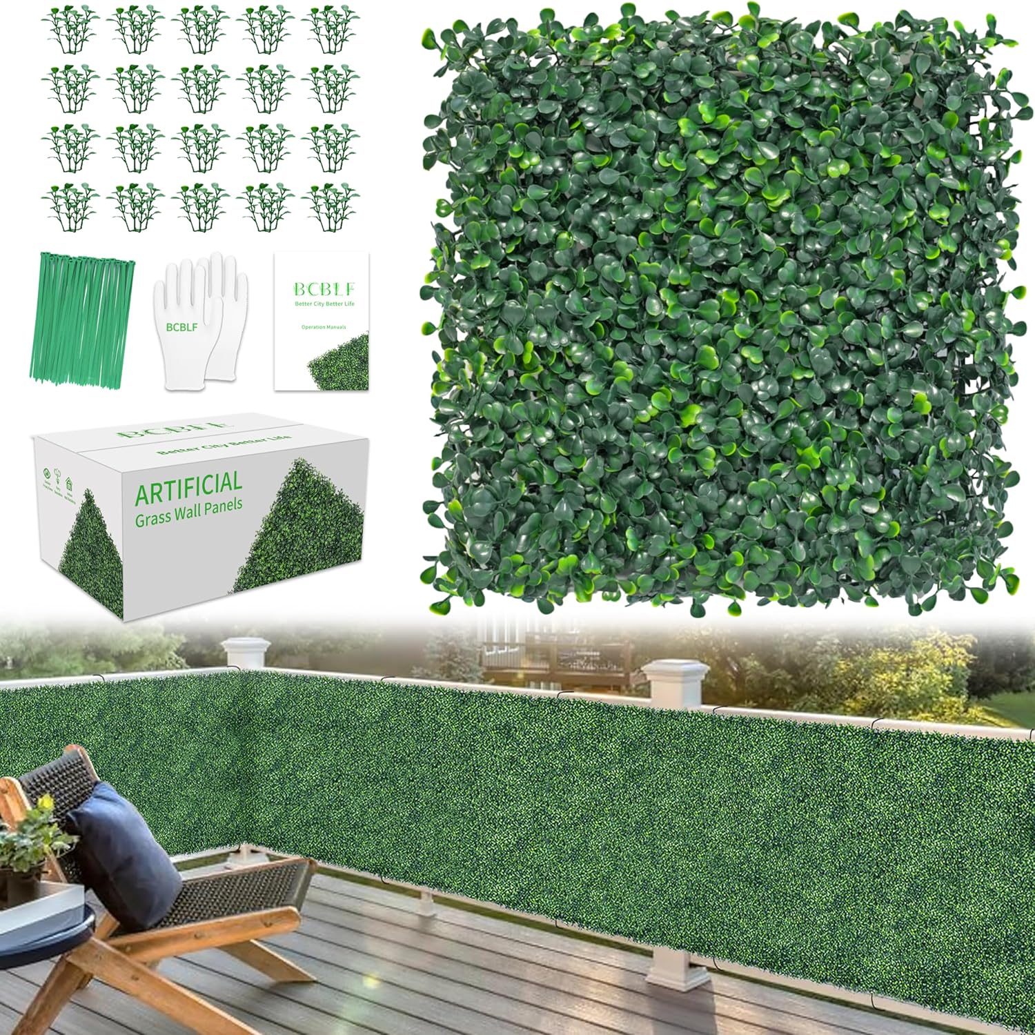 10x10Inch Grass Wall Panels for Indoor Outdoor Decor