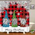 Merry Christmas Gnome Shower Curtain - Festive Red Design
