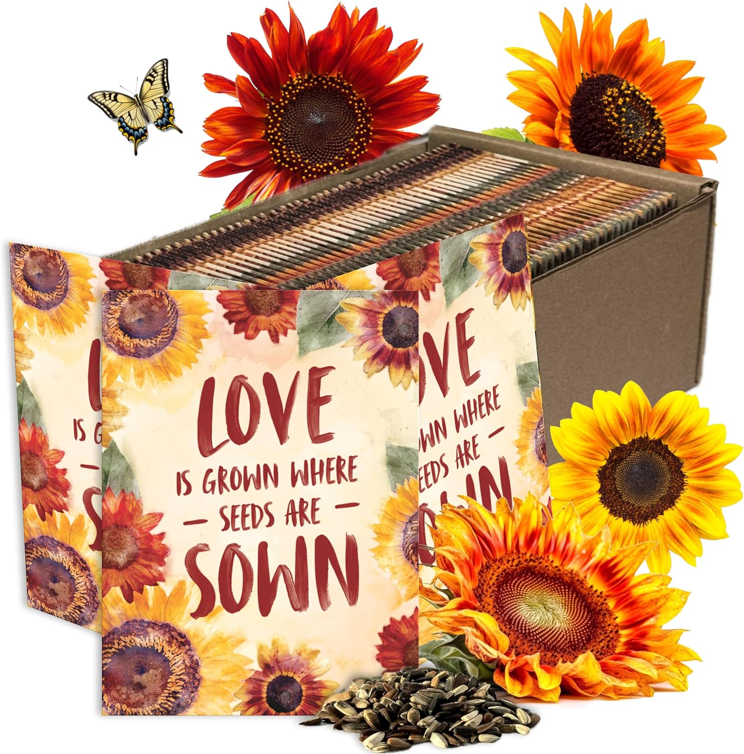 Sunflower Seed Packet Party Favors for Weddings and Events