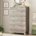 Fluted Dresser for Bedroom with 6 Drawers - Modern 46in Chest