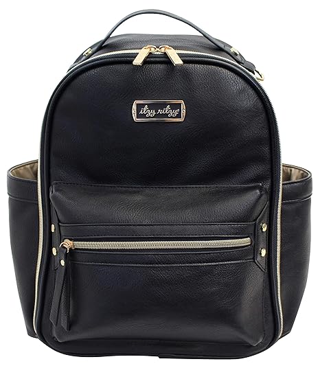 Itzy Ritzy Mini Diaper Bag Backpack with Vegan Leather Style