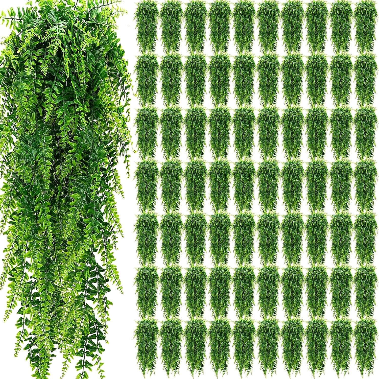 72 Pcs Artificial Hanging Plants for Indoor Outdoor Decoration