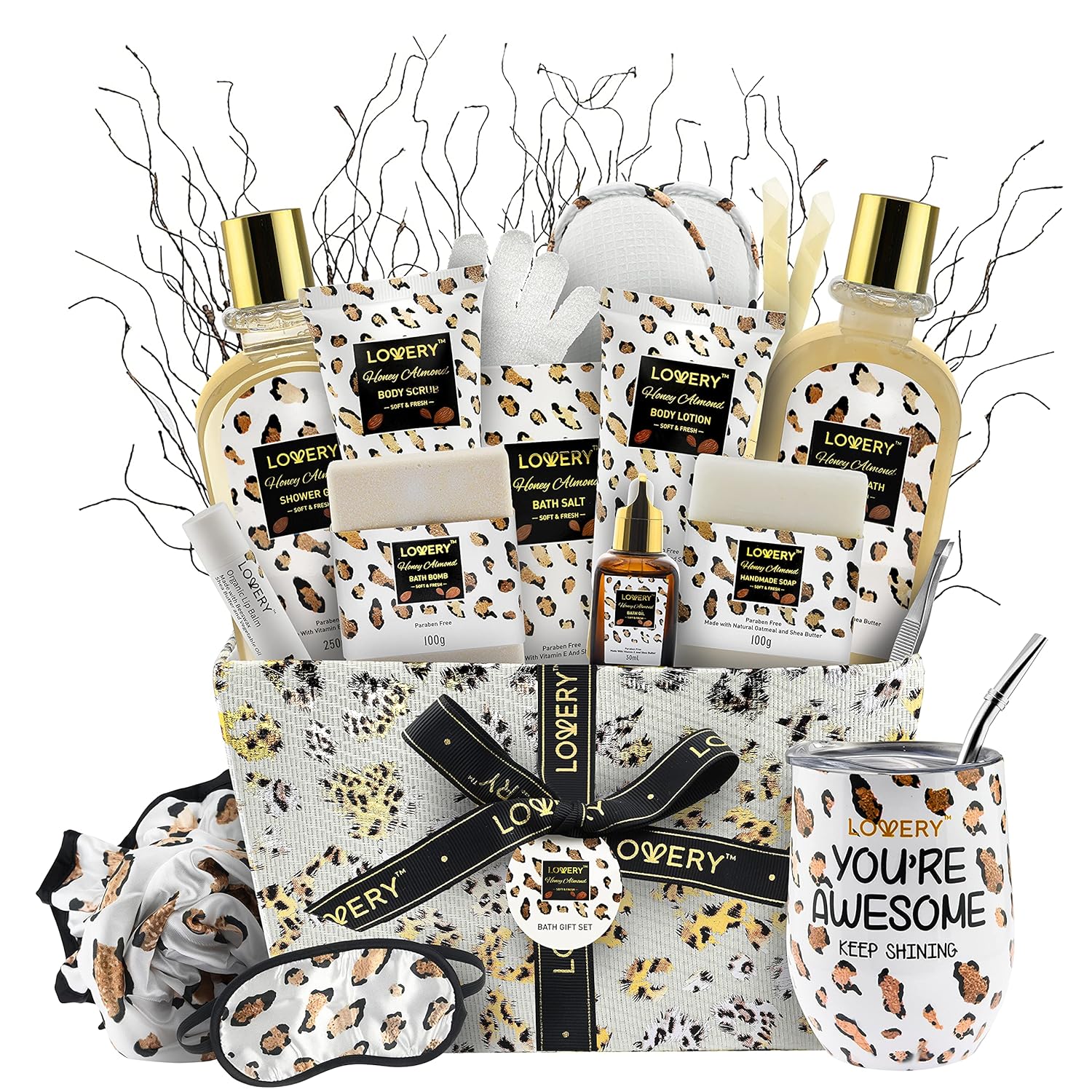 Luxurious Christmas At-Home Spa Kit with Honey Almond Scent