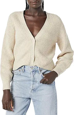 Soft Touch Ribbed Blouson Cardigan for Women - Cozy Comfort
