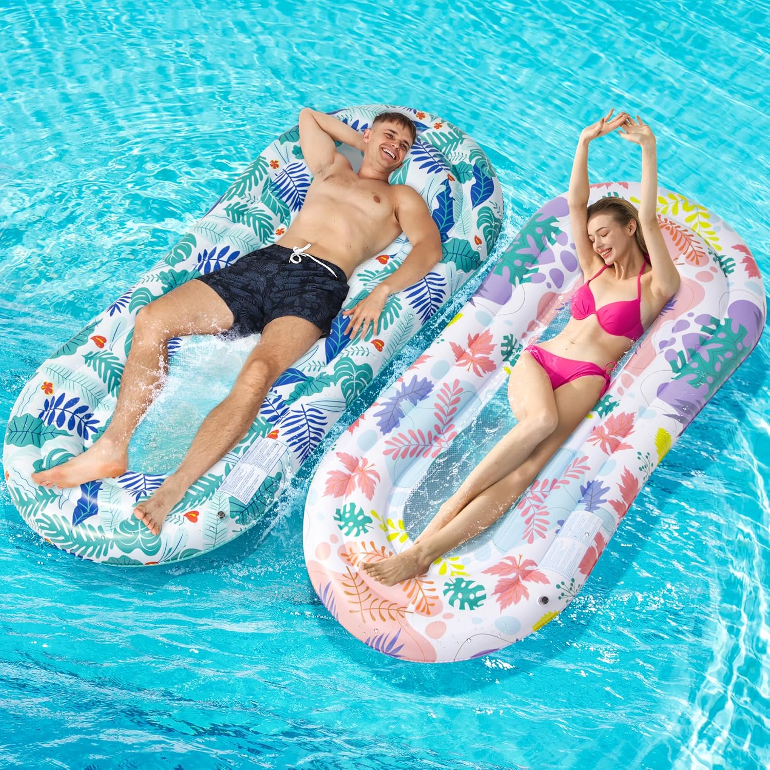 Pool Floats Lounger for Adults - Inflatable Water Hammock Rafts