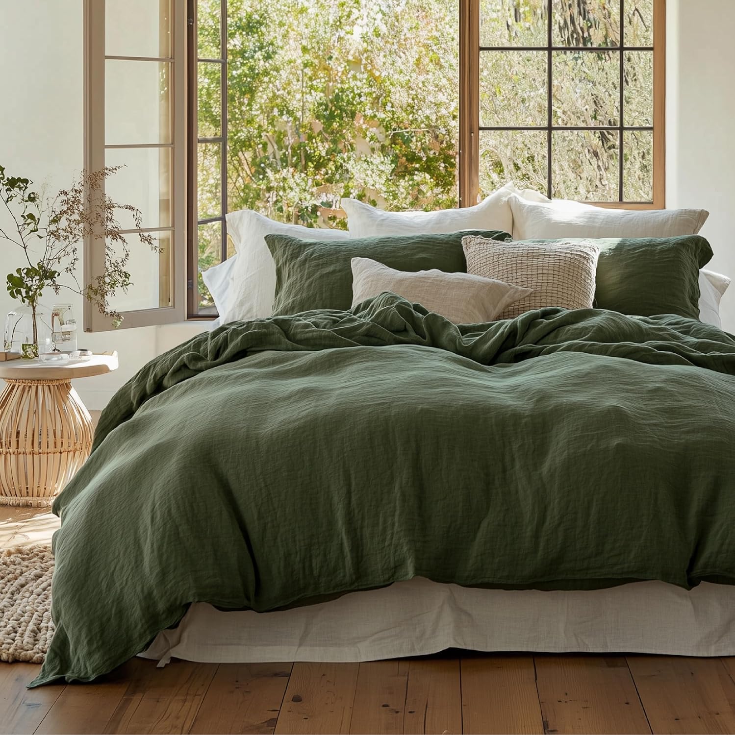 Bedsure 100% Muslin Cotton Duvet Cover King Size - Soft & Lightweight