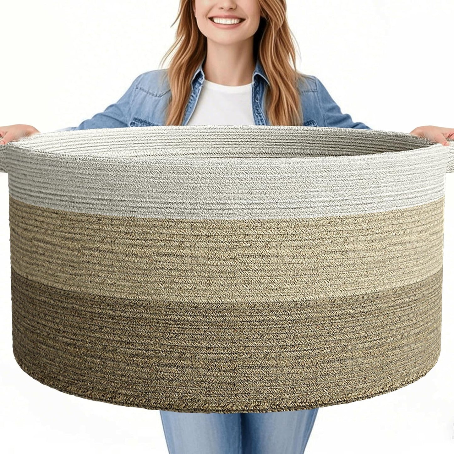 125L Extra Large Blanket Basket for Laundry and Storage Needs