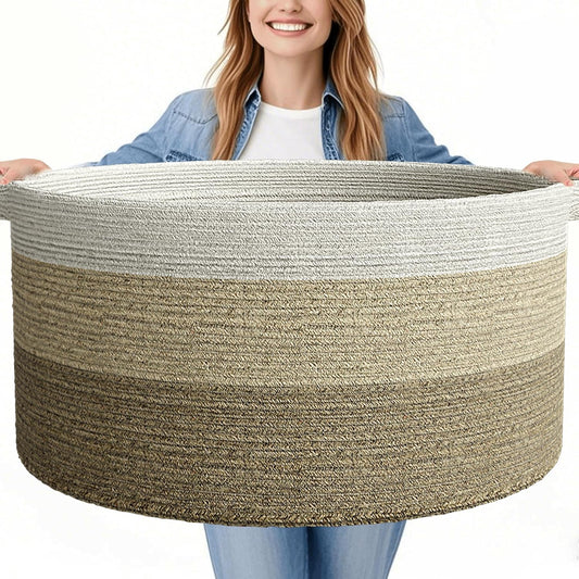 125L Extra Large Blanket Basket for Laundry and Storage Needs