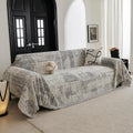 Boho Sofa Cover for 2 Cushion Couch - Chenille L Shape Sectional