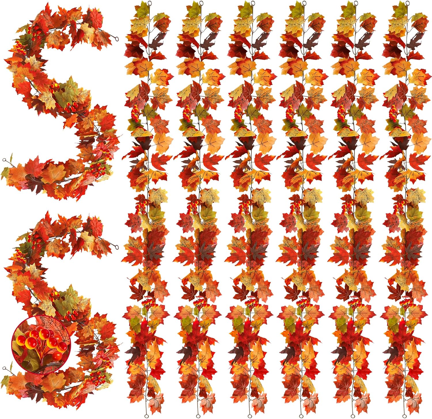 8 Pack Berry Garland for Fall Decor - Perfect for Home & Parties