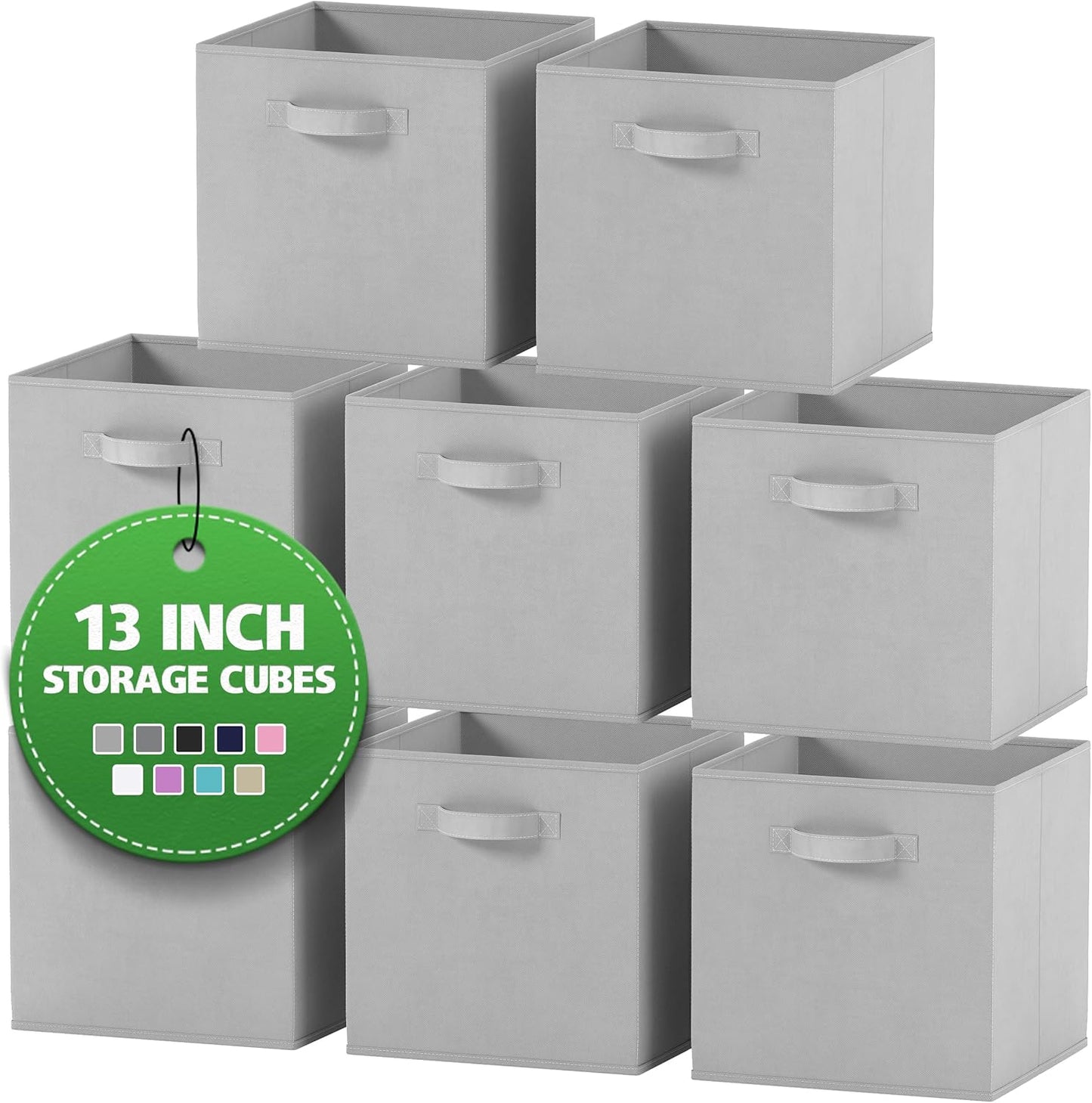 Fabric Storage Cubes for Cube Organizer - 8 Pack Heavy Duty Bins