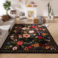 Living Room Rug 5x7 Machine Washable Boho Area Rug - Low Pile Vintage