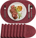 Non-Slip Heat Resistant Oval Leather Placemats Set of 8