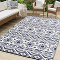 Outdoor Rug Waterproof 9x12 ft Reversible Plastic Straw Patio Rug