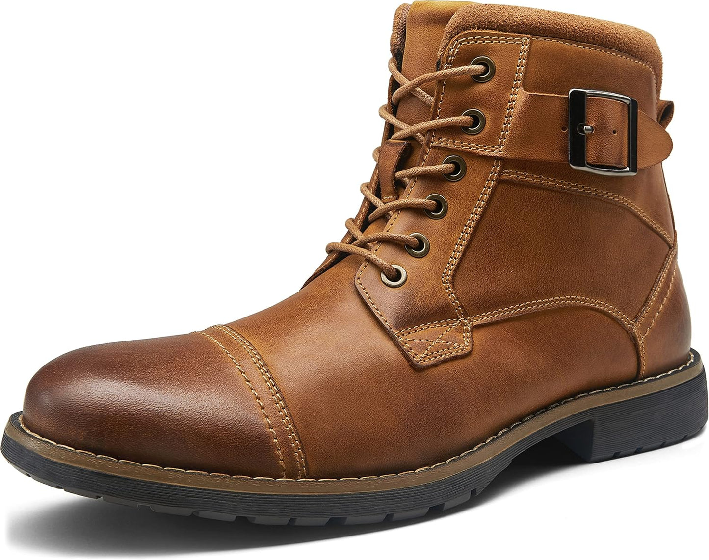 Vostey Men's Casual Boots: Stylish Leather Combat Ankle Boots